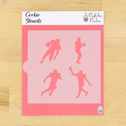 Football Players Cookie Stencil