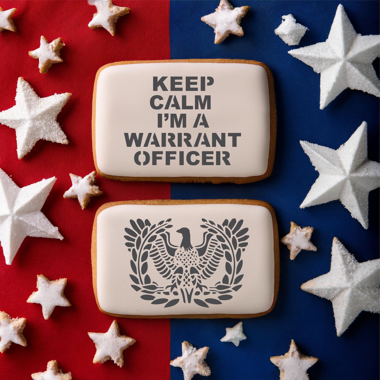 Army Warrant Officer Eagle Cookie Stencil