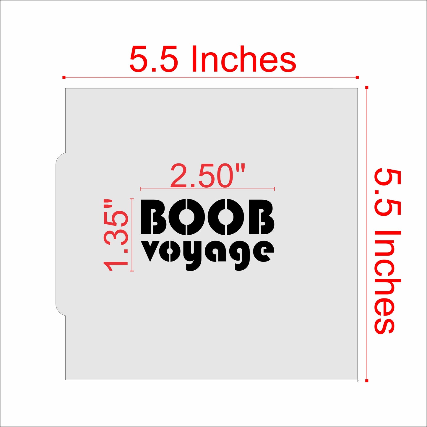 Boob Voyage Breast Cancer Cookie Stencil