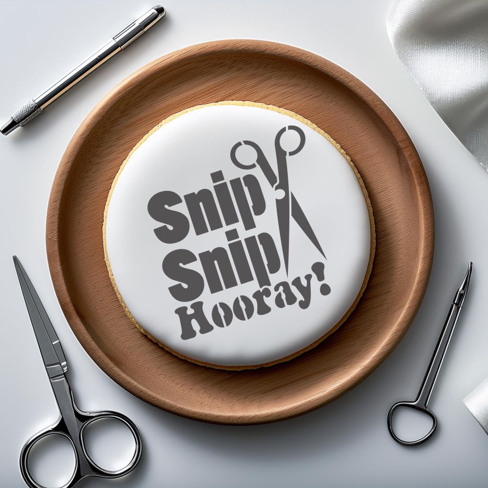 Snip Snip Hooray Cookie Stencil