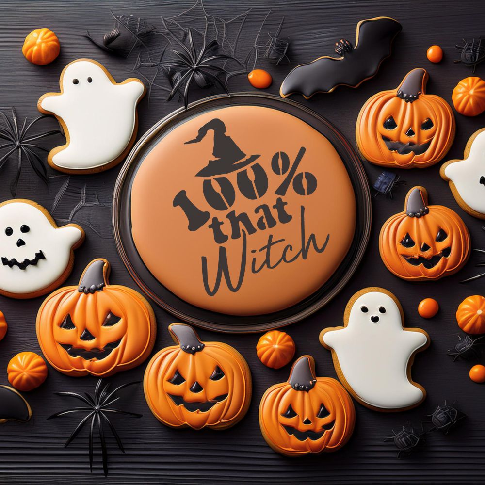 Boo Witch Halloween Cookie Stencils