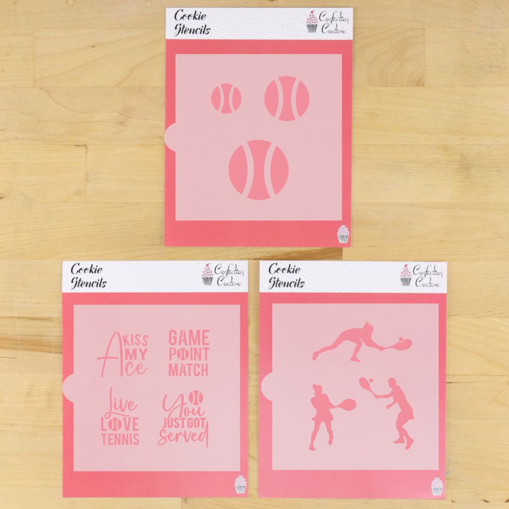 Women's Tennis Cookie Stencil Bundle