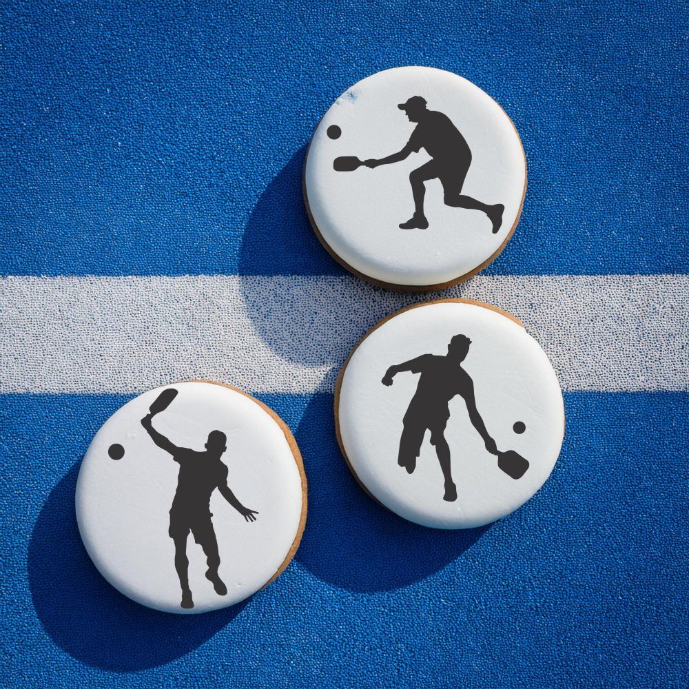 Men Pickleball Player Cookie Stencils