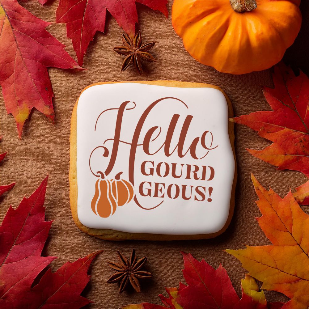 Hello Gourd-Geous Fall Cookie Stencil