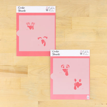 Turkey faces Thanksgiving Stencils
