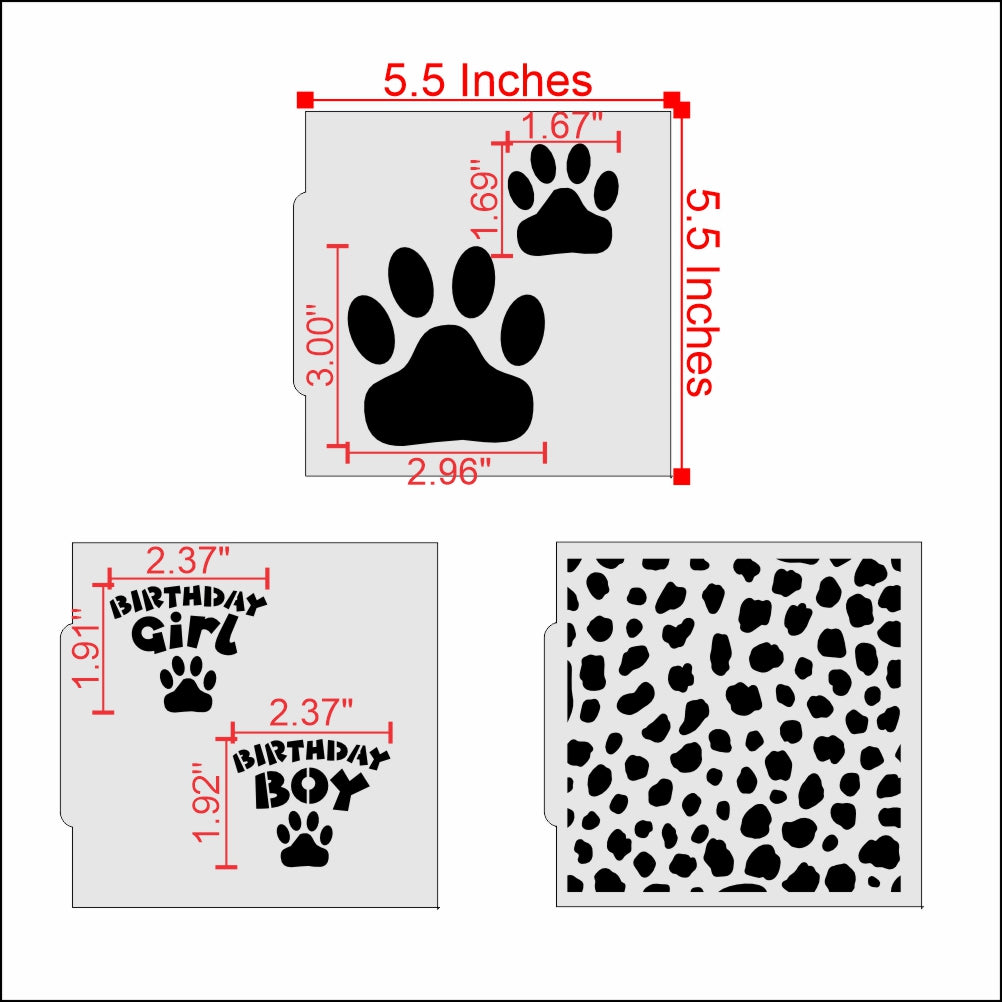 Let's Pawty 6 Piece Cookie Stencil Set