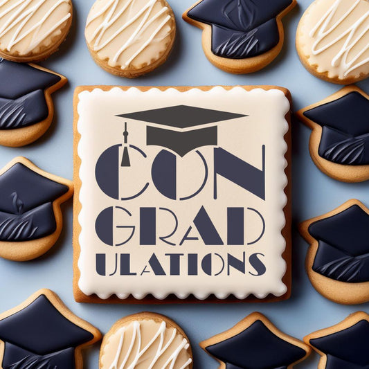 Congrad-ulations Graduation Cookie Stencil