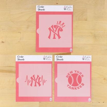 NY Baseball Fan Stencil for Decorating Cookies – Confection Couture Stencils ny-baseball-fan-stencil-for-decorating-cookies-confection-couture-stencils