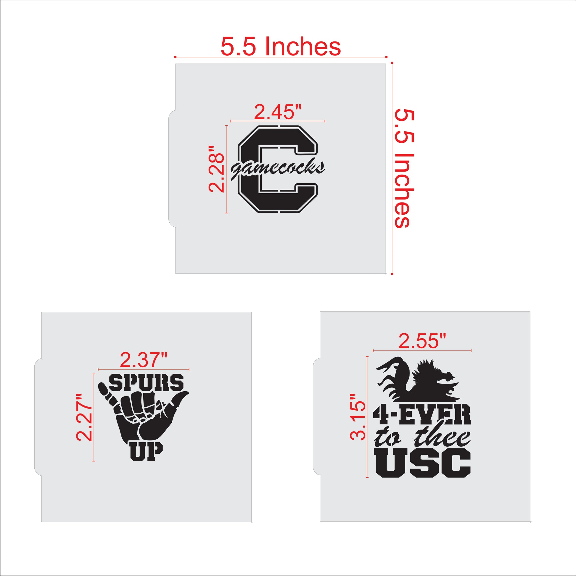 Spurs Up Gamecocks Stencil for Cookie Decorating – Confection Couture Stencils spurs-up-gamecocks-stencil-for-cookie-decorating-confection-couture-stencils