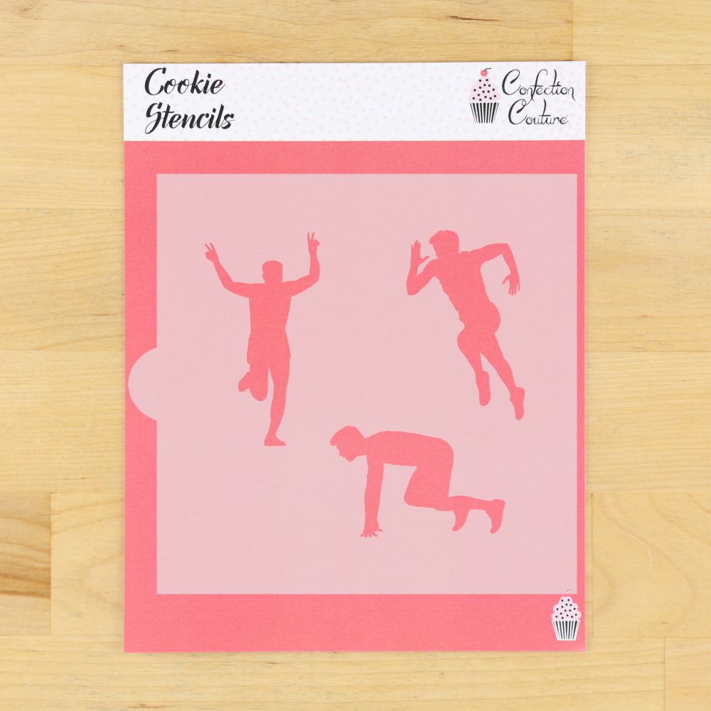 Male Runner Cookie Stencil Set