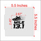 Mile 13.1 Half Marathon Cookie Stencil Measurements