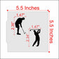 Mens Golf Cookie Stencil Set Dimensions