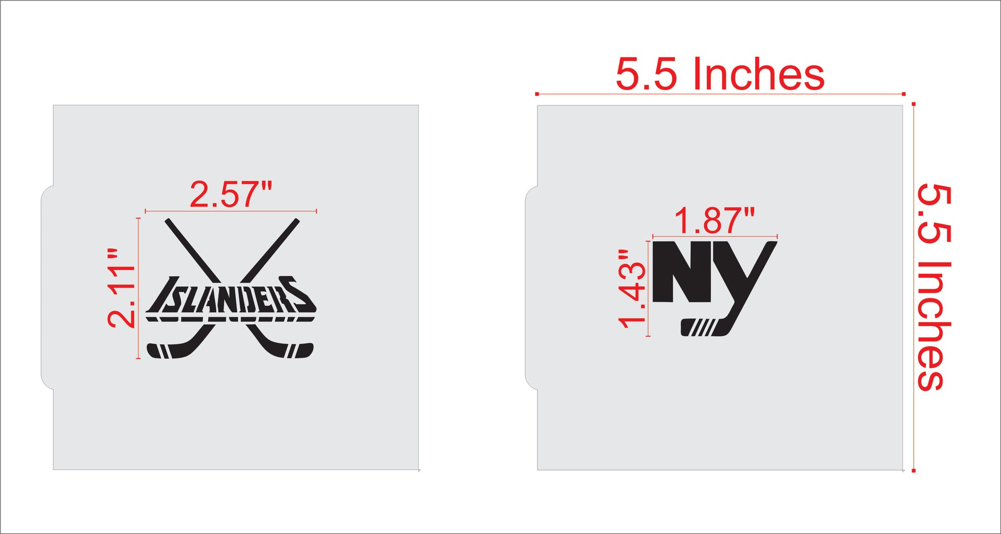 All For Islanders Hockey Cookie Stencil Dimensions