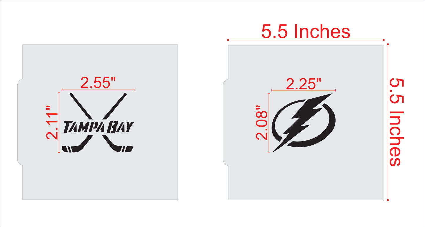 Be the Thunder Hockey Cookie Stencil Measurements