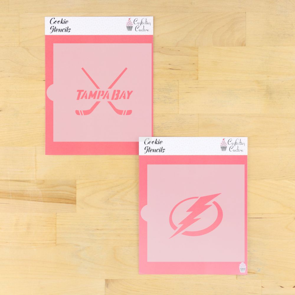 Tampa Bay Lightning Hockey Cookie Stencils for Cookie Decorating