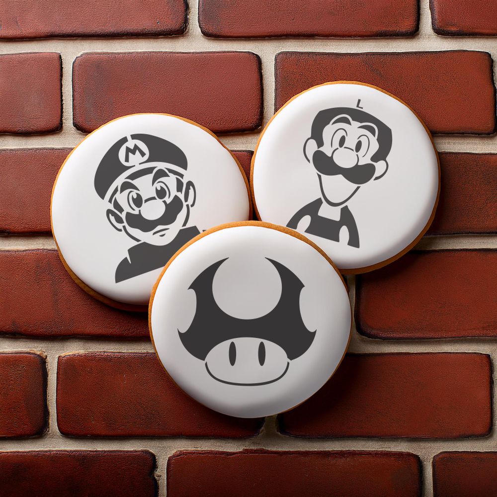 Mario Characters Cookie Stencil Set