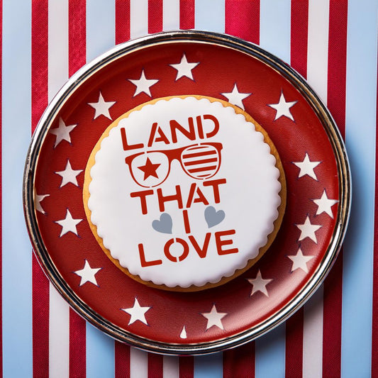 Land That I Love Cookie Stencil