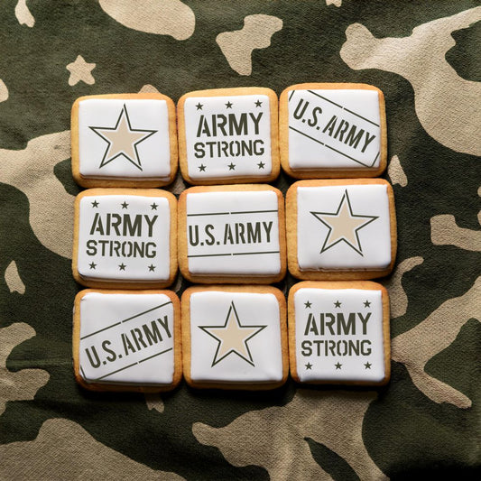 US Army Strong Cookie Stencil Set