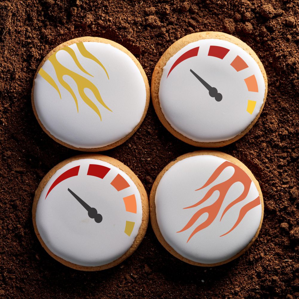 Race Car Speedometer and Flame Cookie Stencil