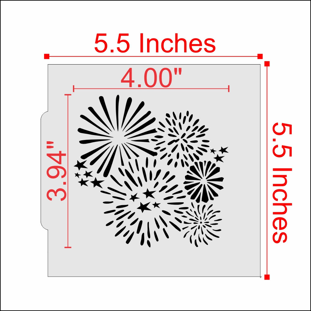 Fireworks Display Cookie Stencil