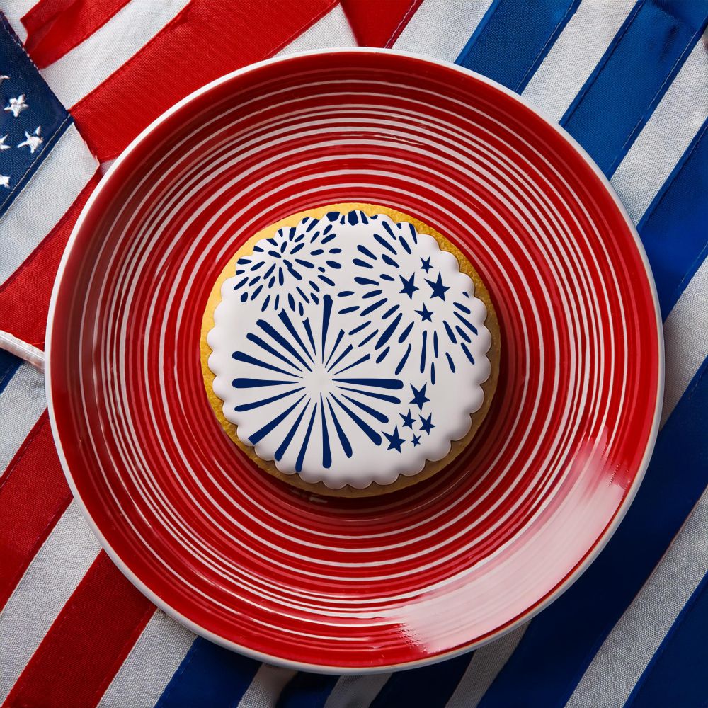 Fireworks Display Cookie Stencil