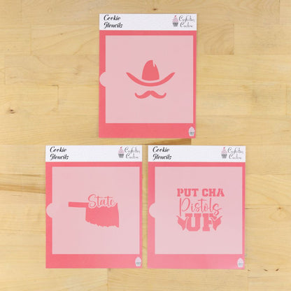 Pistols Up Cookie Stencil Set