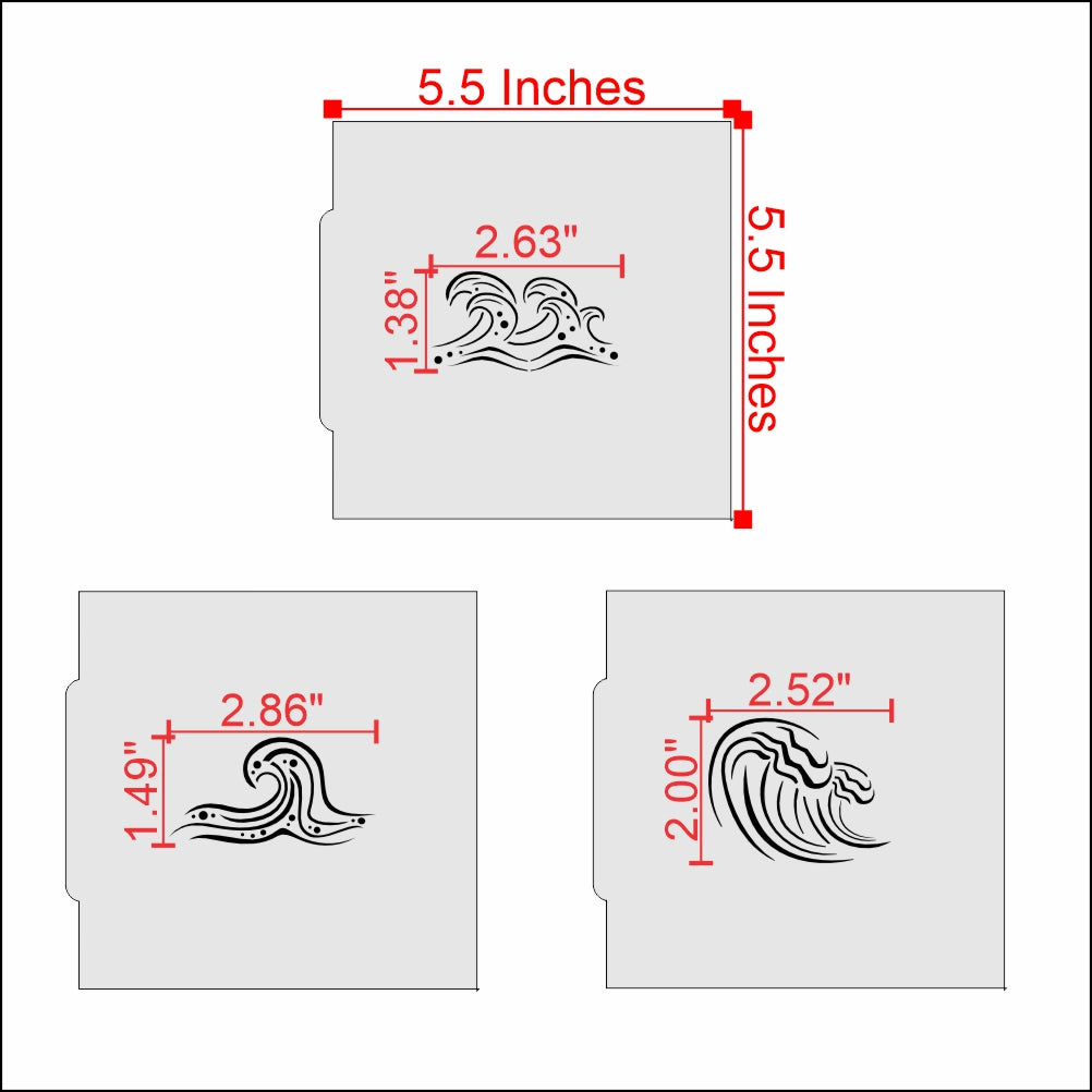 Ocean Waves Cookie Stencil