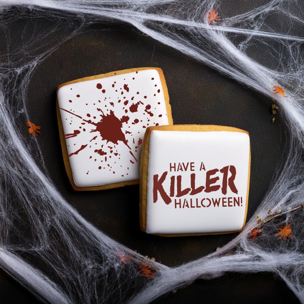 Killer Halloween Message Cookie Stencil