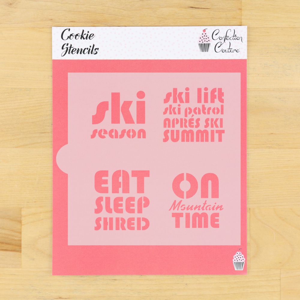 Skiing Message Cookie Stencils