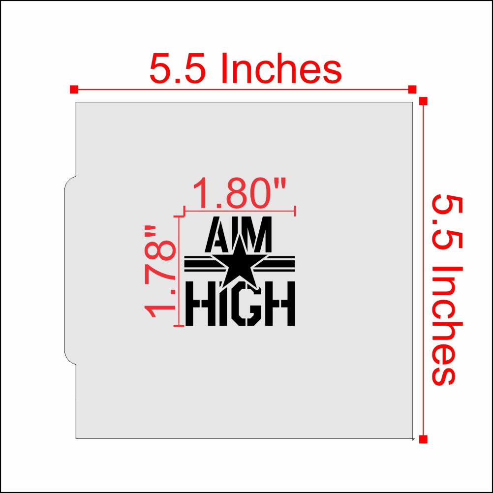 Measurements for the Aim High Message Cookie Stencil