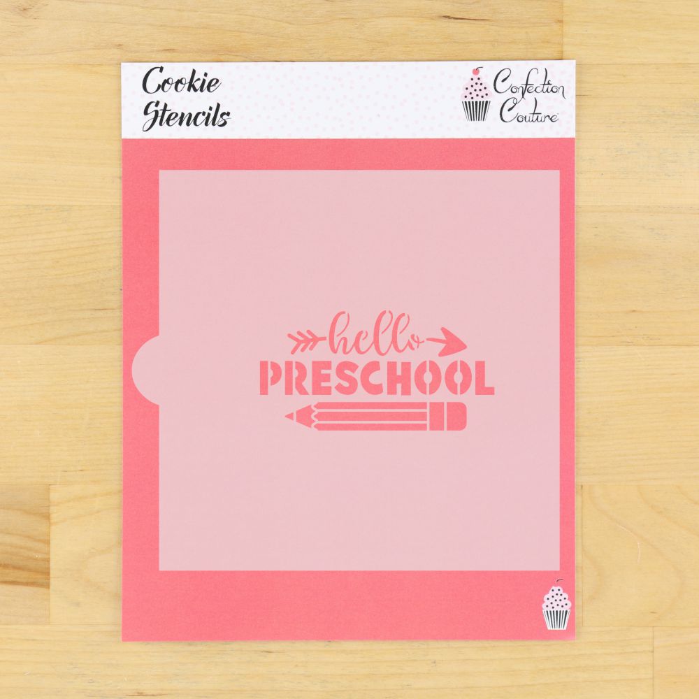 Hello Preschool Back to School Cookie Stencil