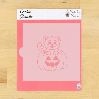 Cat in Jack-O-Lantern Paint Your Own Cookie Stencil