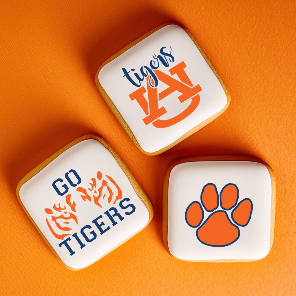 Auburn Tigers Inspired Cookie Stencil Set