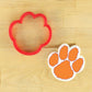 Tiger Paw football and basketball Mascot Cookie Stencil with matching cookie cutter