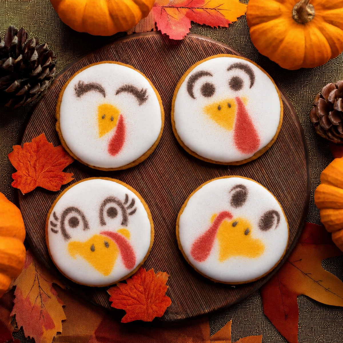 Custom Thanksgiving Turkey Face Cookie Stencils