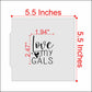 Love My Gals cookie stencil design, measuring 5.5 inches, perfect for decorating cookies for celebrations.