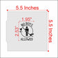 No Boys Allowed cookie stencil design with dimensions, perfect for decorating cookies for bachelorette parties.