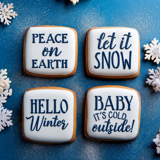 Hello Winter Cookie Stencil