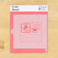 Love Letter Valentine Cookie Stencil for decorating cookies; features playful love note design for Valentine's Day.