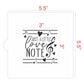 Just a Little Love Note Valentine cookie stencil design with musical notes and hearts, 3" x 3" size.