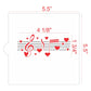 Valentine Sheet Music Cookie Stencil Dimensions