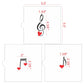 Valentine Music Notes Cookie Stencil Dimensions