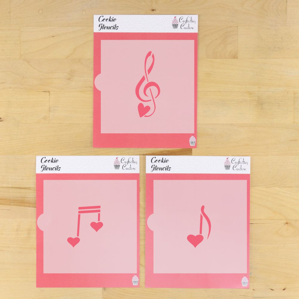 Valentine Music Notes Cookie Stencils