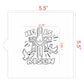 He Is Risen cookie stencil design featuring a cross and doves, perfect for Easter PYO cookies.