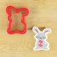 Easter Bunny cookie cutter and stencil set featuring a playful bunny design for holiday baking fun.