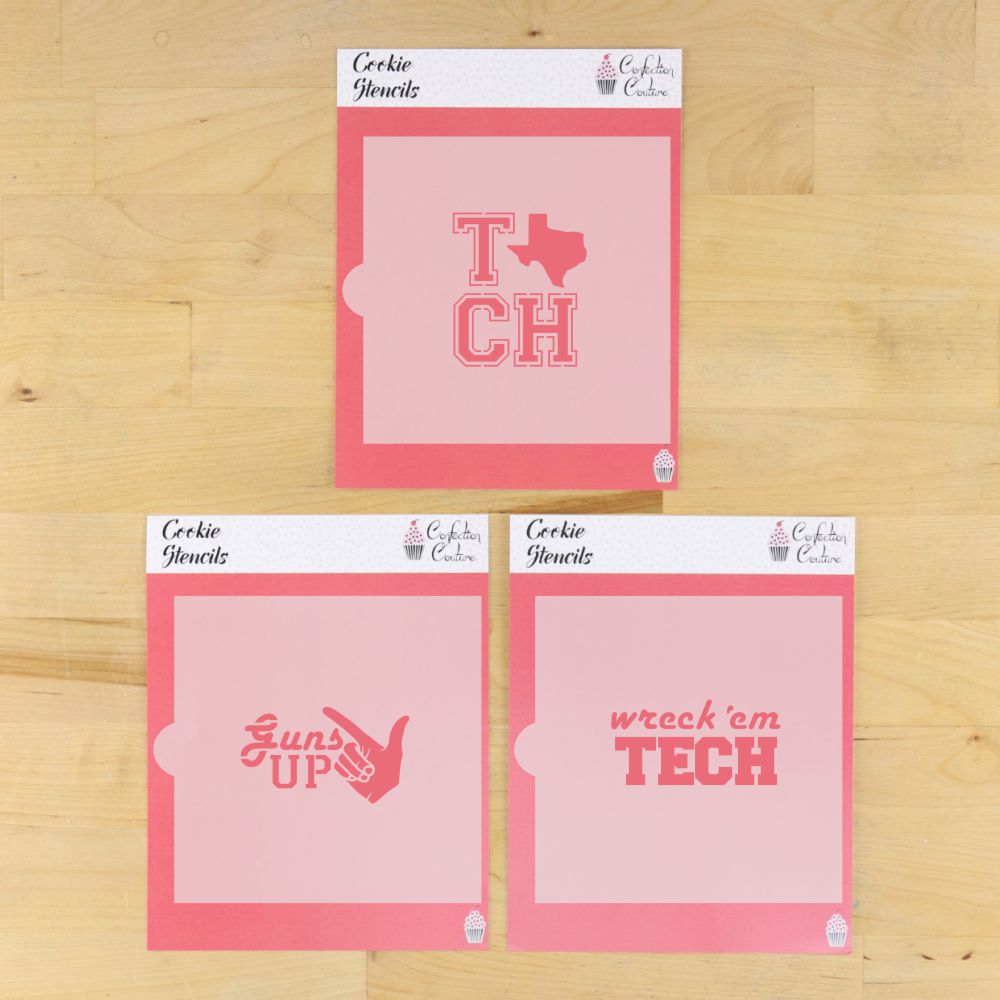 Texas Tech Cookie Stencil Set for Basketball and Football