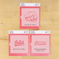 Set of cookie stencils with dimensions on a wooden surface