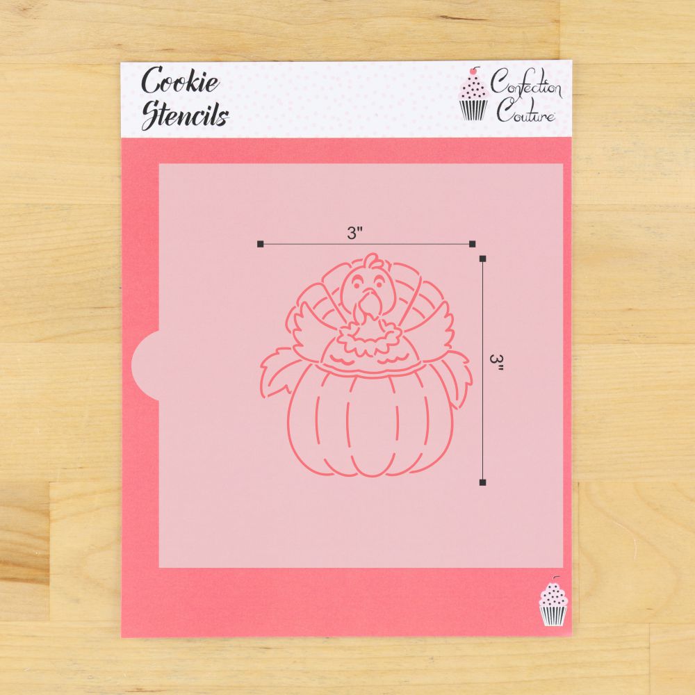 Turkey in Pumpkin PYO Cookie Stencil Measurements
