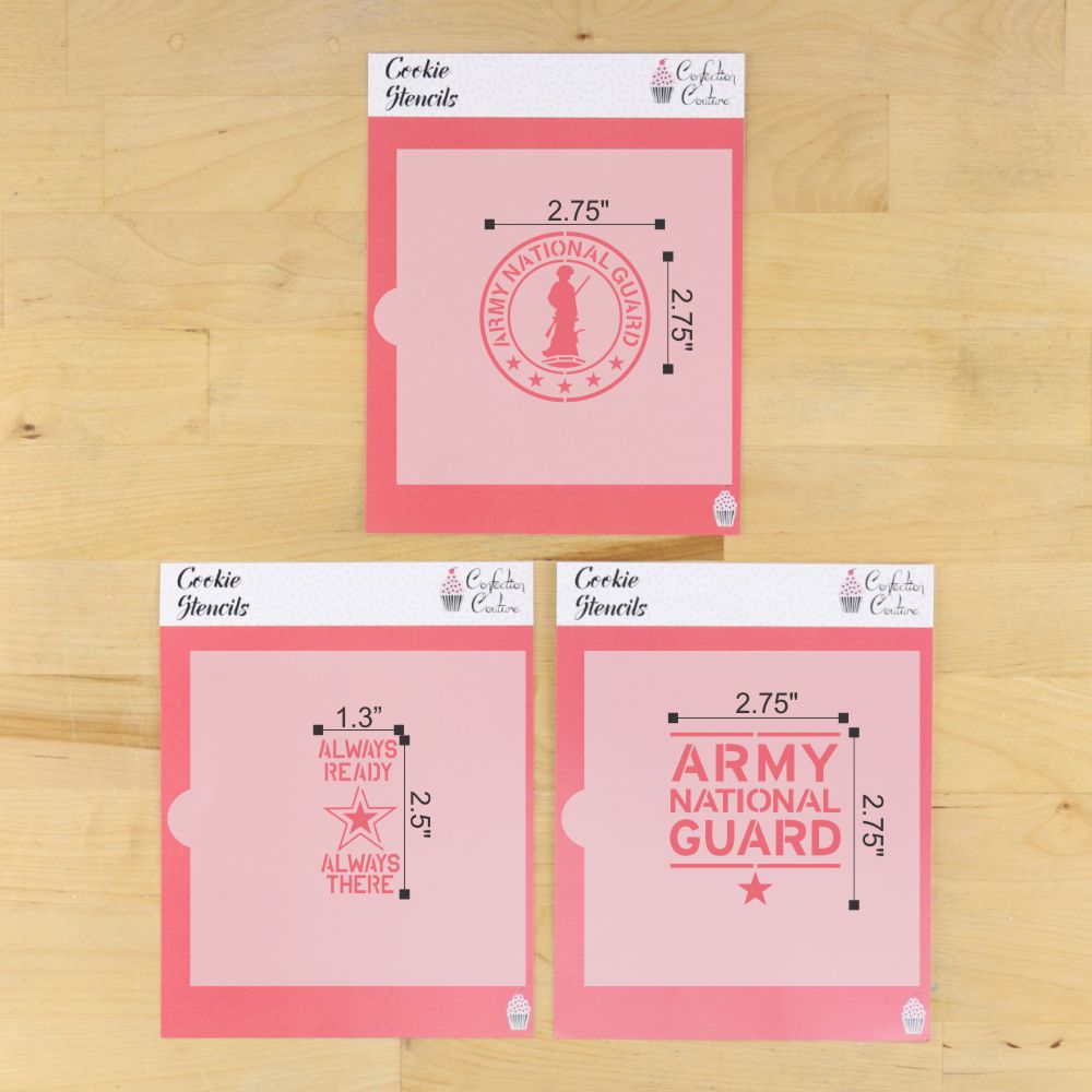 National Guard Cookie Stencil Set measurements