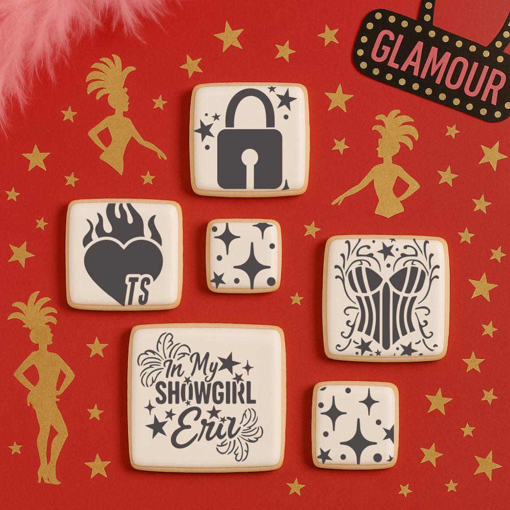 Showgirls and Glitter Cookie Stencil Collection